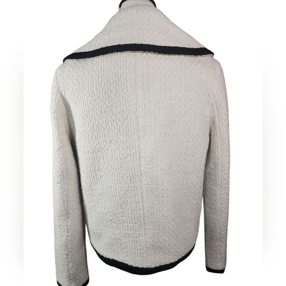 Avec Les Filles Black and White Blazer Tweed Double Breasted Tipped Jacket. M - Picture 3 of 16